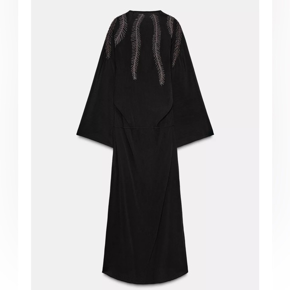 Zara Black Dress with Silver Embroidery - Picture 4 of 6